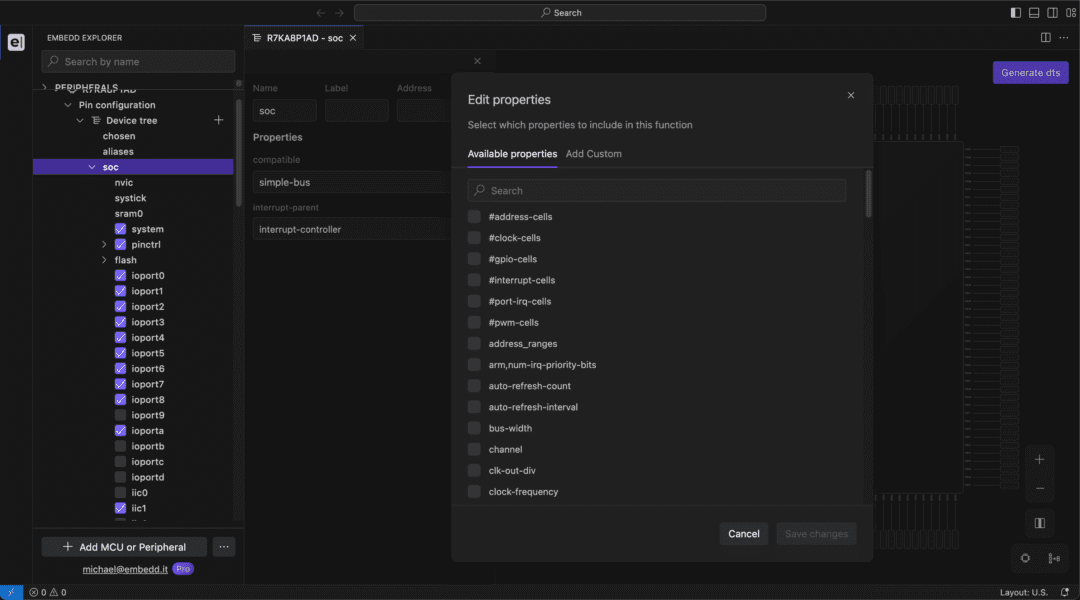 Configurateur de MCU d'Embedd