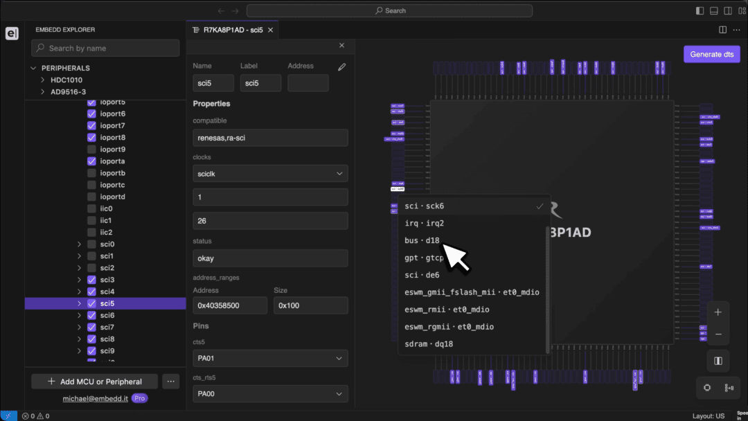 Configurateur de MCU d'Embedd
