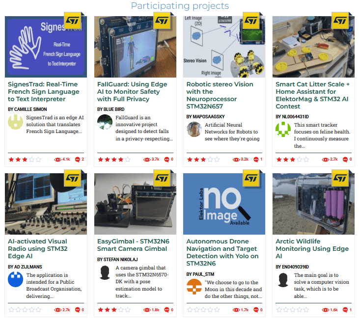 STM32 Edge AI Contest projects